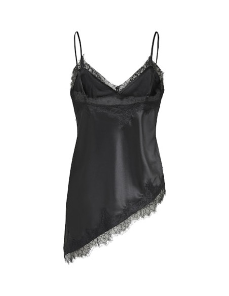 OnlBella Satin Lace Top | Black