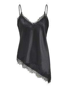 OnlBella Satin Lace Top | Black