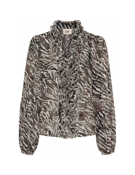 Vibse Ruffle Blouse | Brown