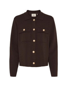 Jena Colar Cardigan | Brown