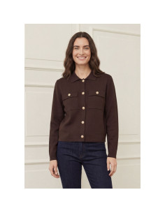 Jena Colar Cardigan | Brown 2