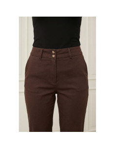 Isay Highwaist Chino | Dk Brown 2