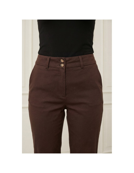 Isay Highwaist Chino | Dk Brown