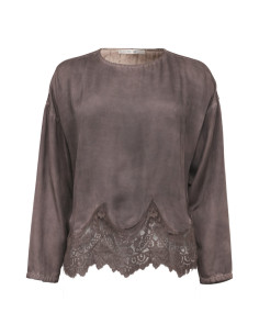 Mila L/S Lace Blouse | Choco