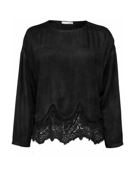 Mila L/S Lace Blouse | Black