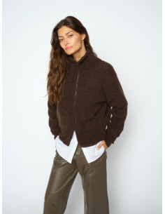 MmThora Zip Cardigan  | Delicioso