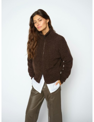 MmThora Zip Cardigan  | Delicioso