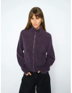 MmThora Zip Cardigan | Grape