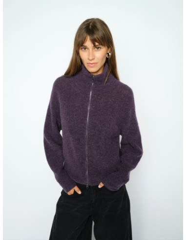 MmThora Zip Cardigan | Grape