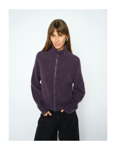 MmThora Zip Cardigan | Grape