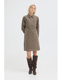 PZSally Placket Dress | Walnut 2