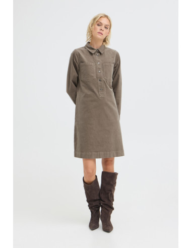 PZSally Placket Dress | Walnut