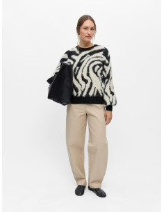 ObjHollow Knit Pullover  | Zebra 2