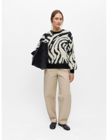 ObjHollow Knit Pullover  | Zebra