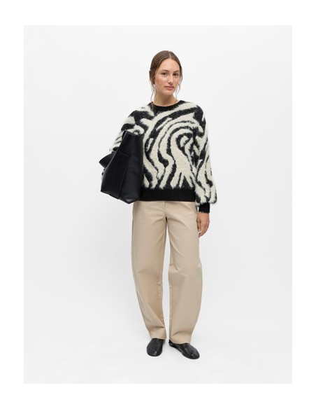 ObjHollow Knit Pullover  | Zebra