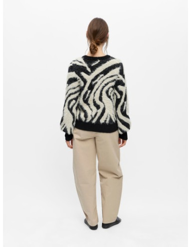 ObjHollow Knit Pullover  | Zebra
