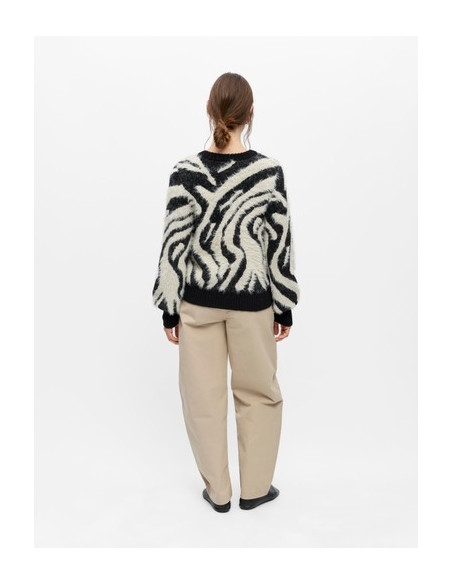 ObjHollow Knit Pullover  | Zebra