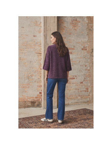 Anna S/S Pullover | Aubergine