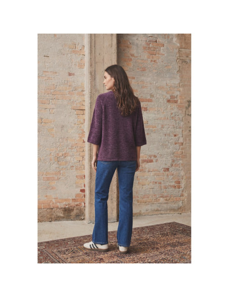 Anna S/S Pullover | Aubergine