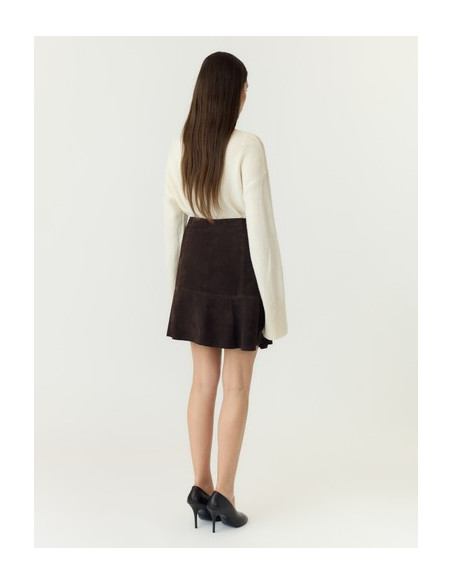 YasColly Suede Skirt | Coffee