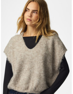PcAllie Knit Vest | Greige