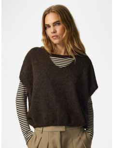 PcAllie Knit Vest | Fudge