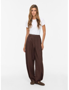 ViLeora HW Barrel Ankle Pants | Coffee