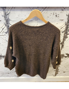 Small Heart Cardigan | Chocolate 2