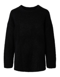 PcTina O-neck Knit | Black