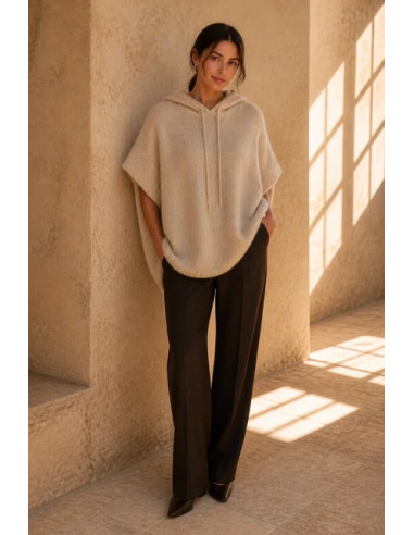 Zoe Mohair Hoodie | Taupe