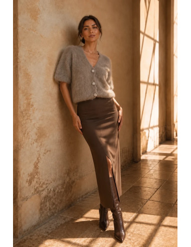 Celine Mohair Cardigan | Taupe