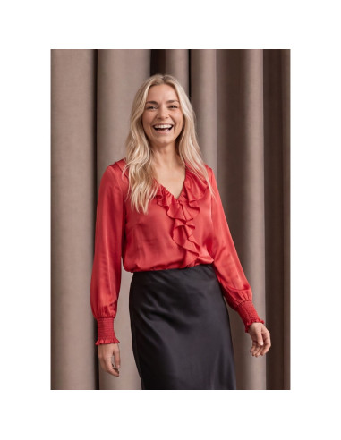 Steff Smock Blouse | Red