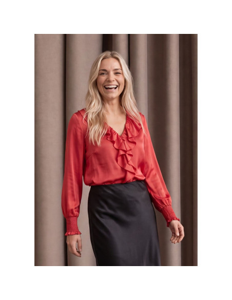 Steff Smock Blouse | Red