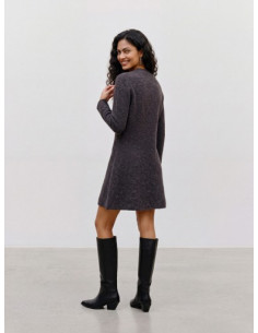 VmDoffyjaquard Dress | Chocolate 2