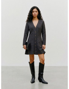 VmDoffyjaquard Dress | Chocolate