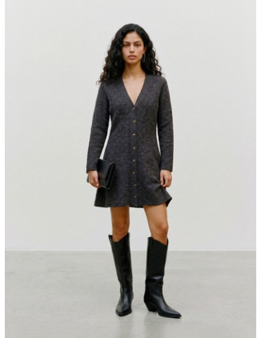 VmDoffyjaquard Dress | Chocolate