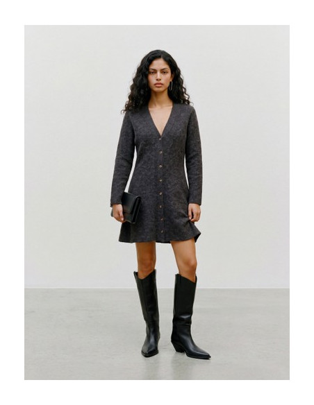 VmDoffyjaquard Dress | Chocolate