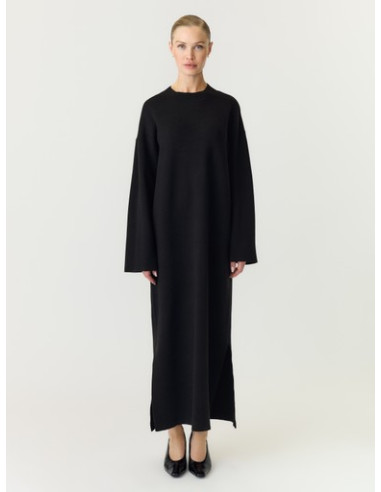 YasElma Long Knit Dress | Black