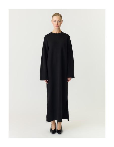 YasElma Long Knit Dress | Black