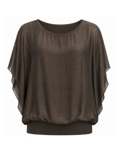 Silky SS Blouse | Choco