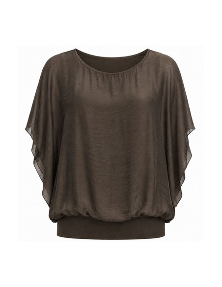 Silky SS Blouse | Choco