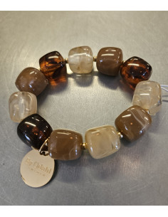 Armband Stenar | Brun/beige